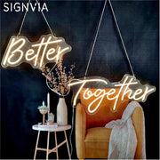 Enseigne au néon LED Better Together - Décoration murale lumineuse pour chambre et salon