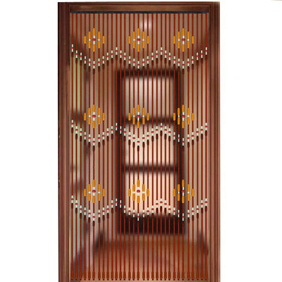 Store en bois fait main avec perles de bois couleur chocolat 90x220cm