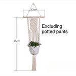 décoration boho macramé suspendu anneaux bois cordes naturel nœuds simples géométriques