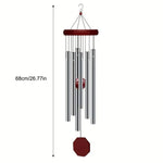 sifflet vent décoratif tubes métalliques argentés bois rouge balcon cour couloir zen fil suspension