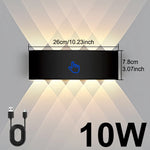 lampe murale led moderne noire interrupteur tactile charge usb chambre cuisine