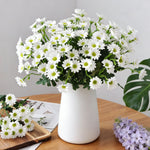 bouquet marguerites artificielles soie décoration mariage anniversaire intérieur moderne minimaliste orange blanc rose jaune