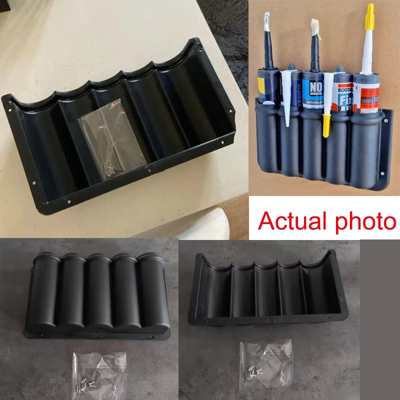 organisateur mural tubes noir gris fixations vis industriel utilitaire garage atelier