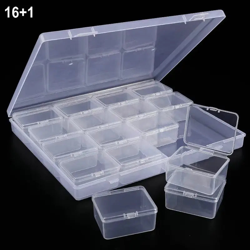 boîtes rangement transparentes modernes clips serrage set 30 compartiments organisation bijoux petits objets