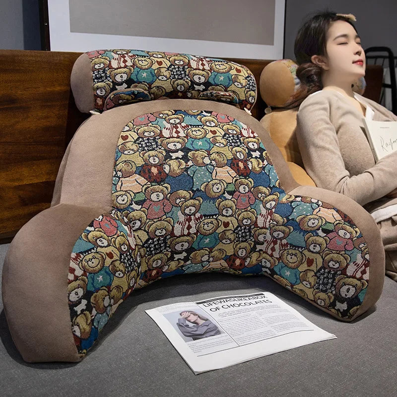 oreiller lecture coussin mousse mémoire forme polyester coton chats ours animaux motifs moderne
