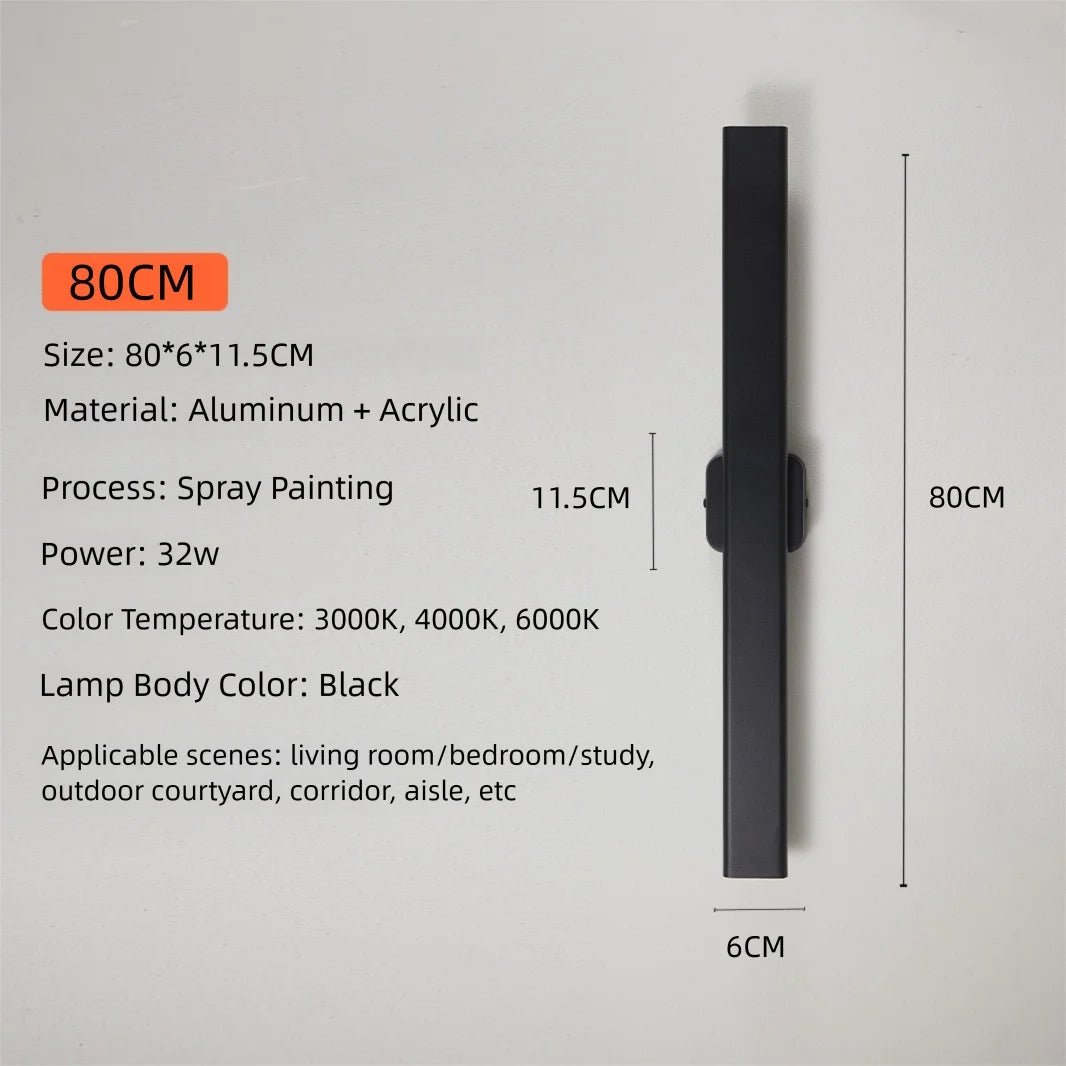 applique murale moderne aluminium noir ip65 2492000lm led 85265vextérieur