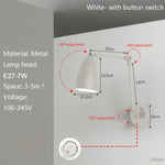 lampe murale articulée moderne argenté noir blanc réglable éclairage ambiance vis fixation chambre salon
