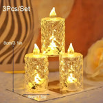 bougies led transparentes texturées modernes décoration intérieure sans flamme set pièces différentes tailles
