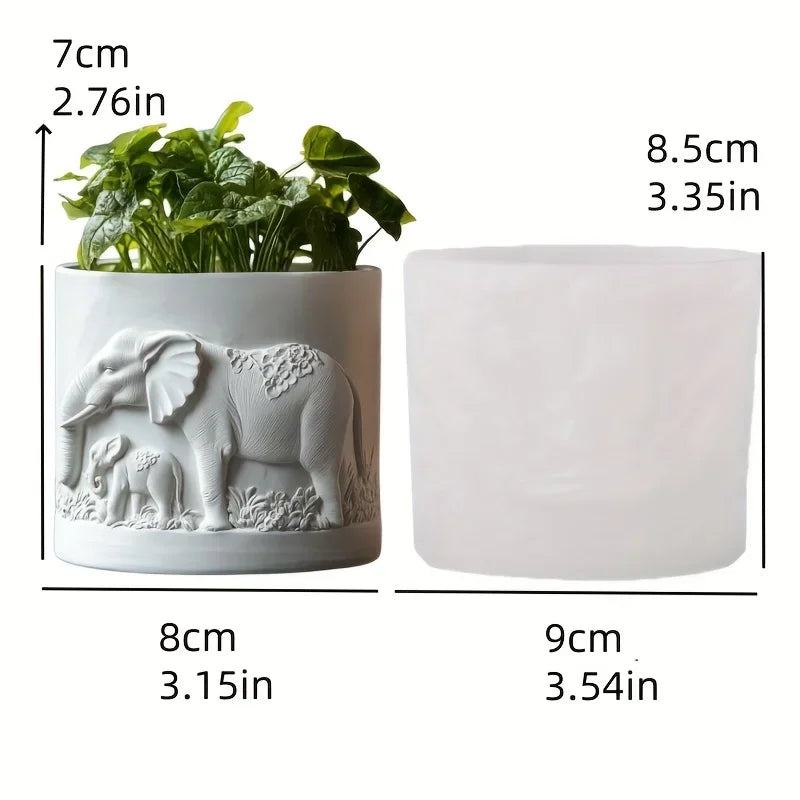 moule silicone cache pot crâne fleurs décoratif résine plante succulente jardin objet artisanal noir