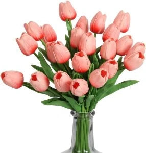 bouquet tulipes artificielles multicolores moderne vase transparent mariage décoration intérieure