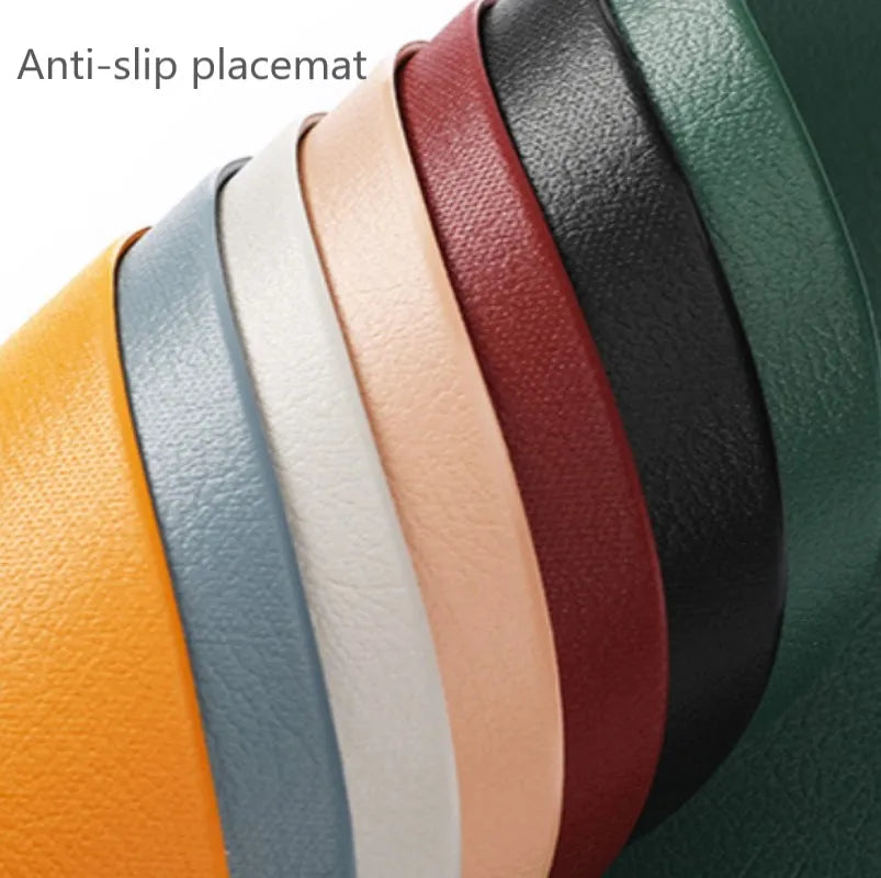 Set de table en simili cuir irrégulier multicolore pour décoration intérieure