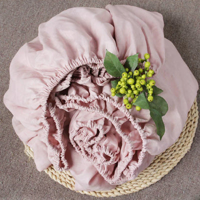 Drap-housse en lin lavé à la pierre - Ombre Interieur
