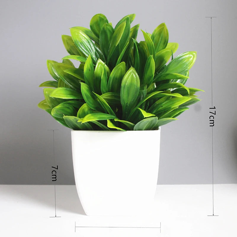 plantes artificielles feuilles eucalyptus bonsaï vert pot blanc décoration intérieure extérieure moderne anniversaire