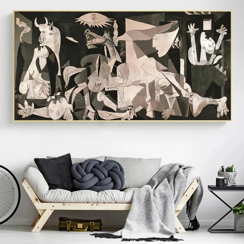 toile abstraite Picasso composition humaine moderne décoration chambre salon impression haute définition
