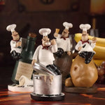 statue cuisinier uniforme chapeau tablier décoration pâtisserie humoristique blanc rouge gris opacité