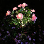 luminaire solaire led étanche fleurs artificielles moderne jardin extérieur contemporain vert rose violet blanc