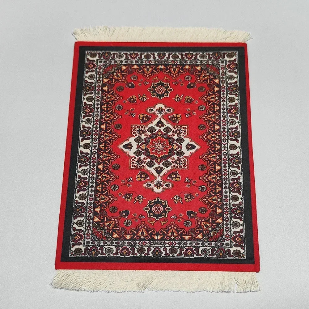 tapis souris motif fleurs persan classique caoutchouc antidérapant informatique bleu