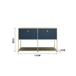 meuble tiroirs bleu marine moderne pieds ronds tiroirs store living room bois métal