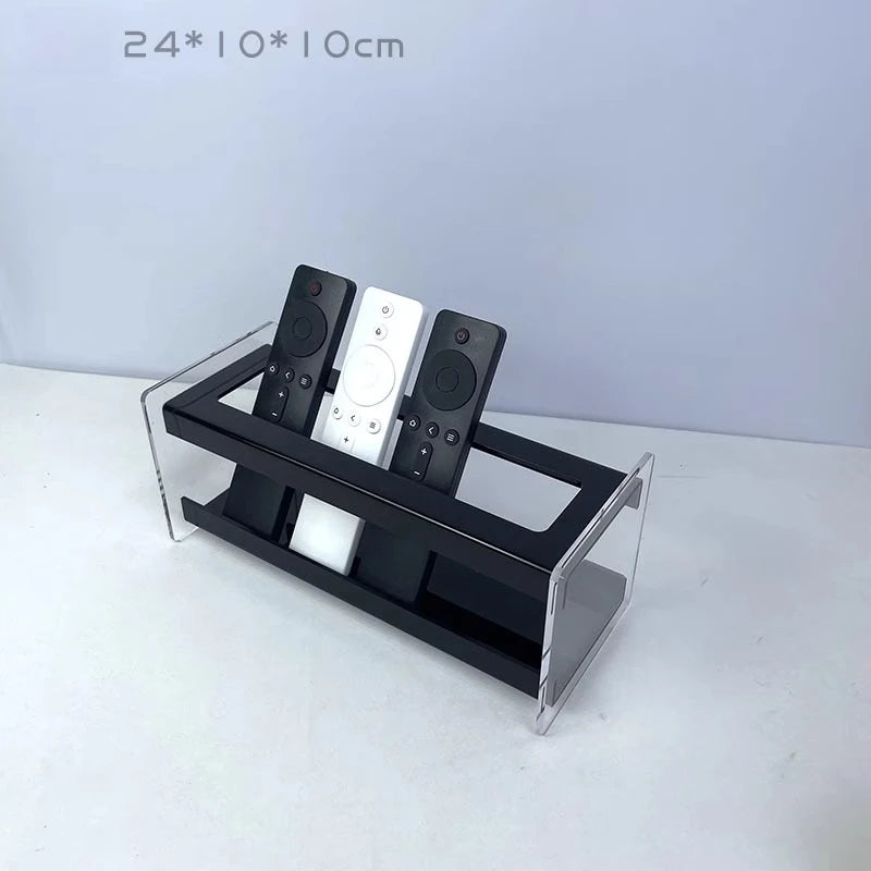 rangements télécommandes transparent noir marron foncé minimaliste réutilisable stockage multifonction simple moderne