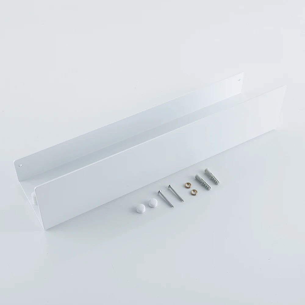 étagère murale blanche aluminium laquée moderne vis fixations 30 40 50 cm