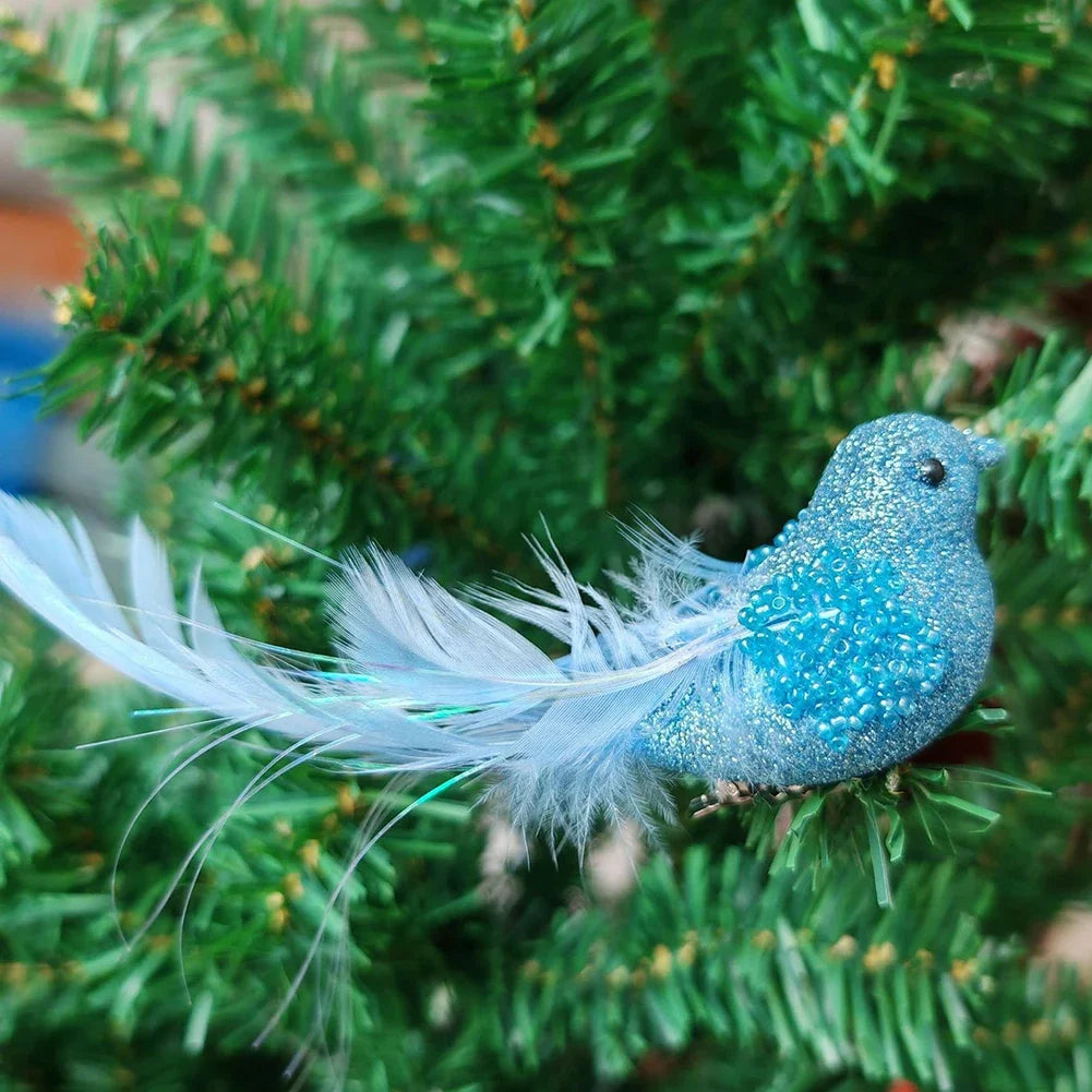 oiseaux décoratifs artificiels plumes colorées ornements maison jardin festive