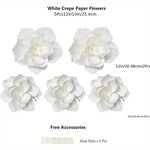 décoration mariage fleurs papier blanc rose poudré orange texturées adhésives extérieures bohèmes 30cm 25cm