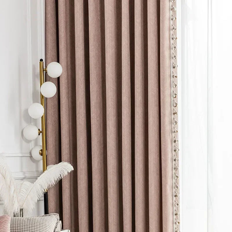 rideau opaque rose pâle rayures diagonales moderne salon chambre