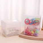 Boîte de rangement plastique transparente avec couvercle empilée