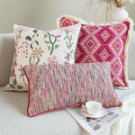 housse coussin boho chic motif floral géométrique coton polyester 45x45cm 30x50cm decoration canapé voiture