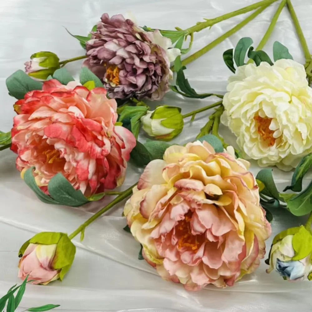 décoration mariage bouquet artificiel pivoine rose blanc naturelintérieur