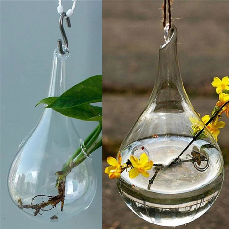 vase suspendu moderne transparent sans décoration fleurs eau decoration mariage