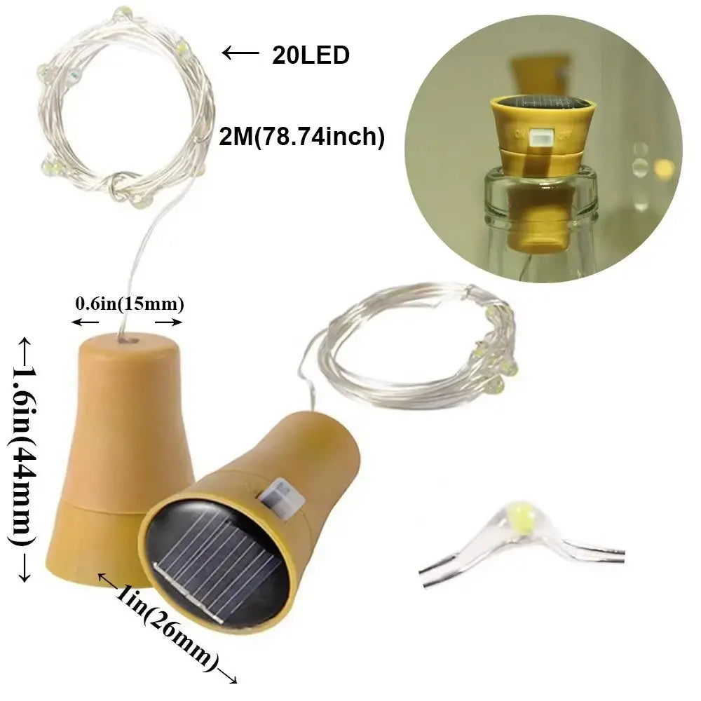 guirlande lumineuse solaire 20 led or noir moderne 2m adhésif transparent
