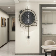 horloge murale noire moderne géométrique abstraite fixations invisibles minimaliste