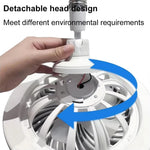 ventilateur lampe led blanc moderne télécommande grille lames fines opacité fixations crochets chambre salon