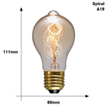 ampoules filament vintage transparentes dorées éclairage rétro tringles câbles noirs e27 180deg 30000h