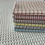 tissu coton imprimé carreaux bleu clair gris rouge jaune classique 160cm bricolage textile maison