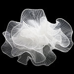 accessoires cheveux blanc rose noir organza plissé translucide élégant romantique adhésif rose artificielle