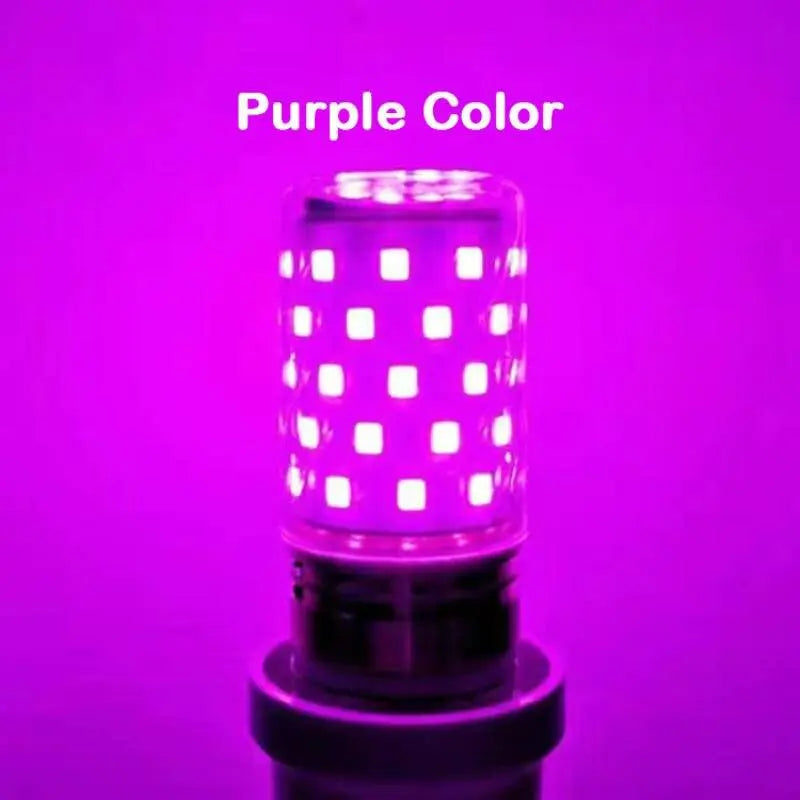 ampoule led e27 12w 7couleurs rouge violet bleu rose jaune vert or moderne perforée