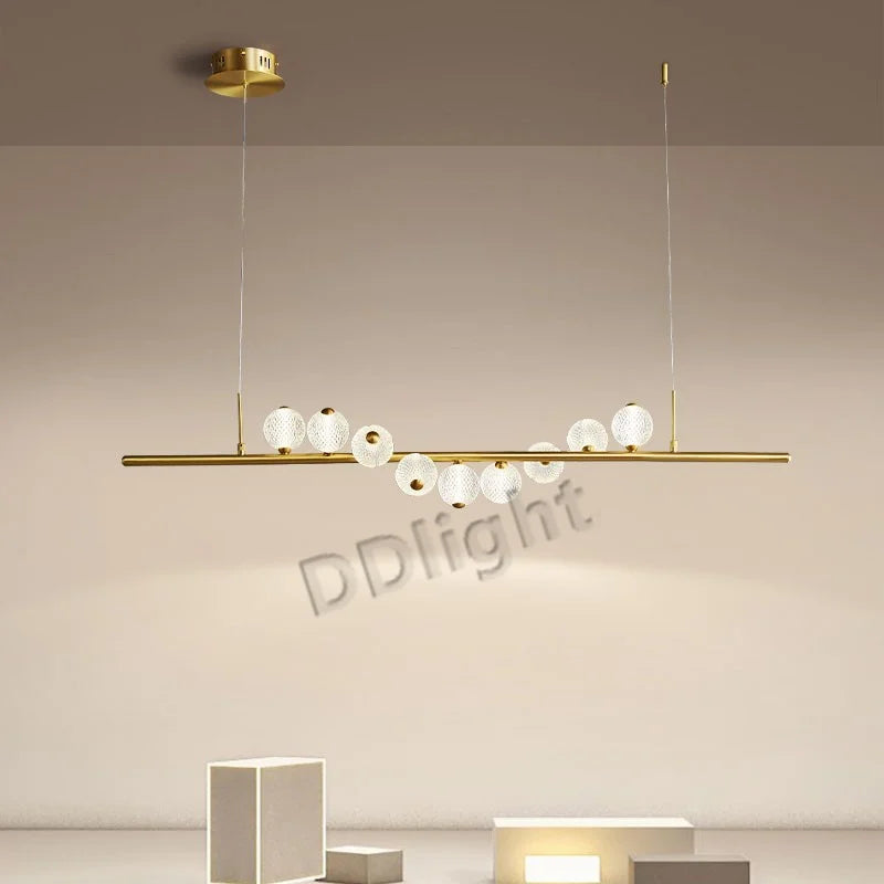 Suspension lumineuse moderne translucides blanc doré salon chambrehôtel
