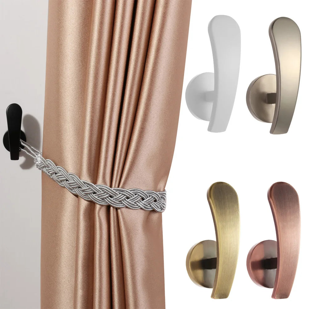 boucle ruban rideau moderne vis fixation noir or rose gold métal tressé