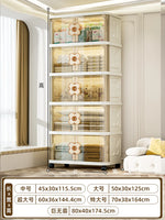 meuble rangement moderne armoire beige clair grille dimensions roulettes 45x30x71.9cm