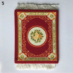 tapis table traditionnel motifs géométriques bleu rouge beige blanc tissu