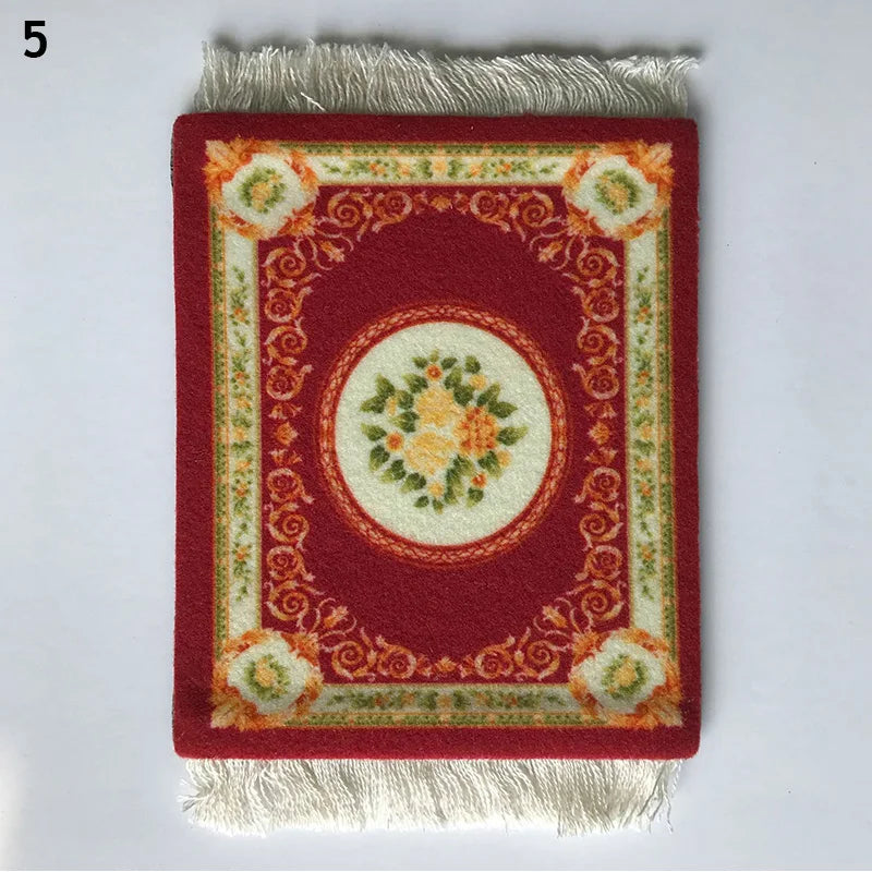 tapis table traditionnel motifs géométriques bleu rouge beige blanc tissu