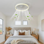 ventilateur led moderne blanc télécommande lumineuse chambre coucher étude salle manger