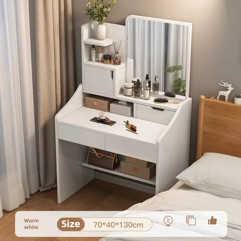 table maquillage moderne miroir lumineux tabouret blanc mdf chambre coucher