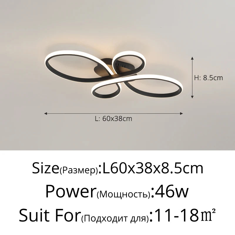 plafonnier led moderne blanc noir circulaire contemporain télécommande suspension intérieure decoration