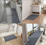 tapis vinyle gris rayé antidérapant moderne autoadhésif intérieur extérieur cuisine salon chambre