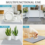 tapis bain diatomée absorbant rapide antidérapant moderne gris clair uni respectueux environnement