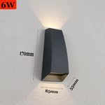 applique murale led moderne noir mat extérieure étanche verre trempé 6w warm light