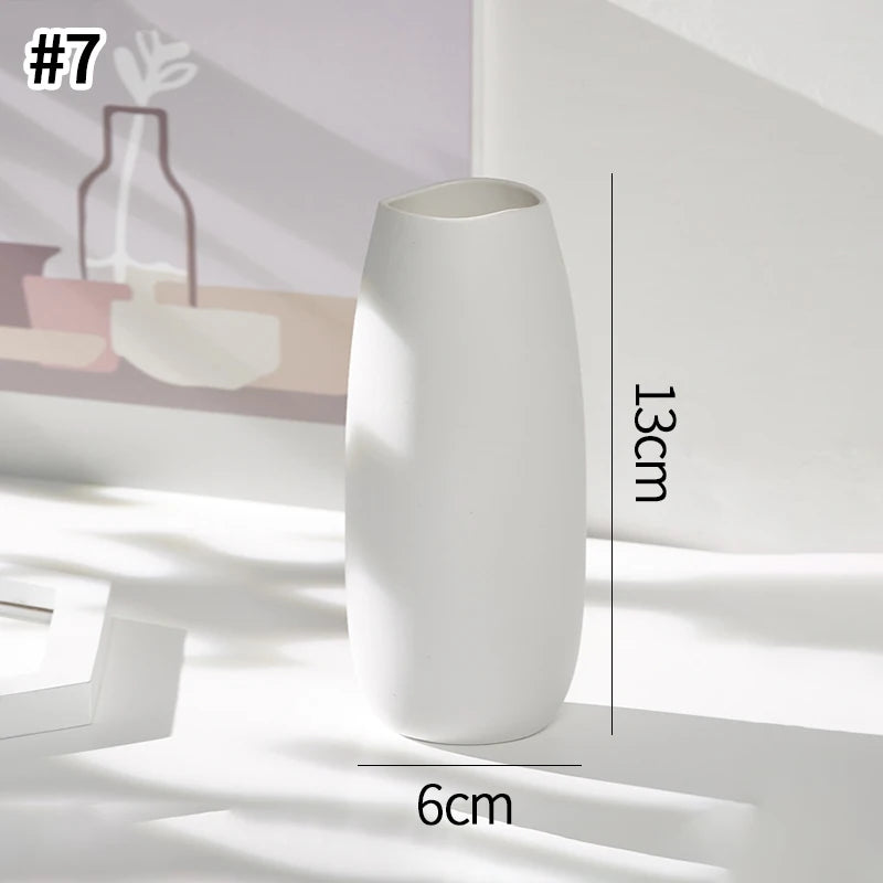 vases céramique blanc rayures verticales modernes décoration table maison floral